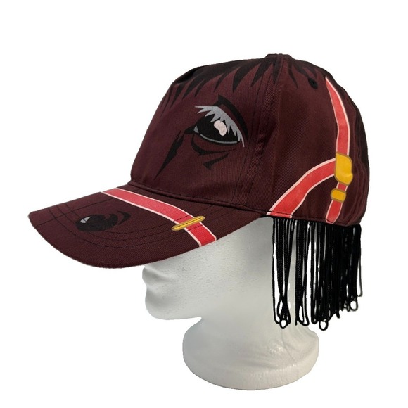 Headshots Other - Vintage Horse Face Novelty Cap Fringe Mane Maroon Baseball Hat 2010 Promo Snap